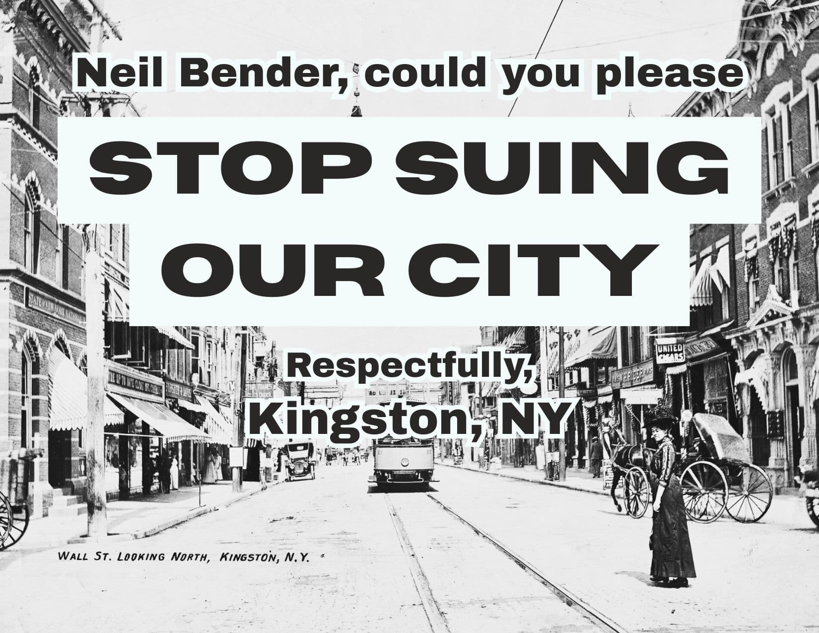 Postcard front — historic Kingston street scene